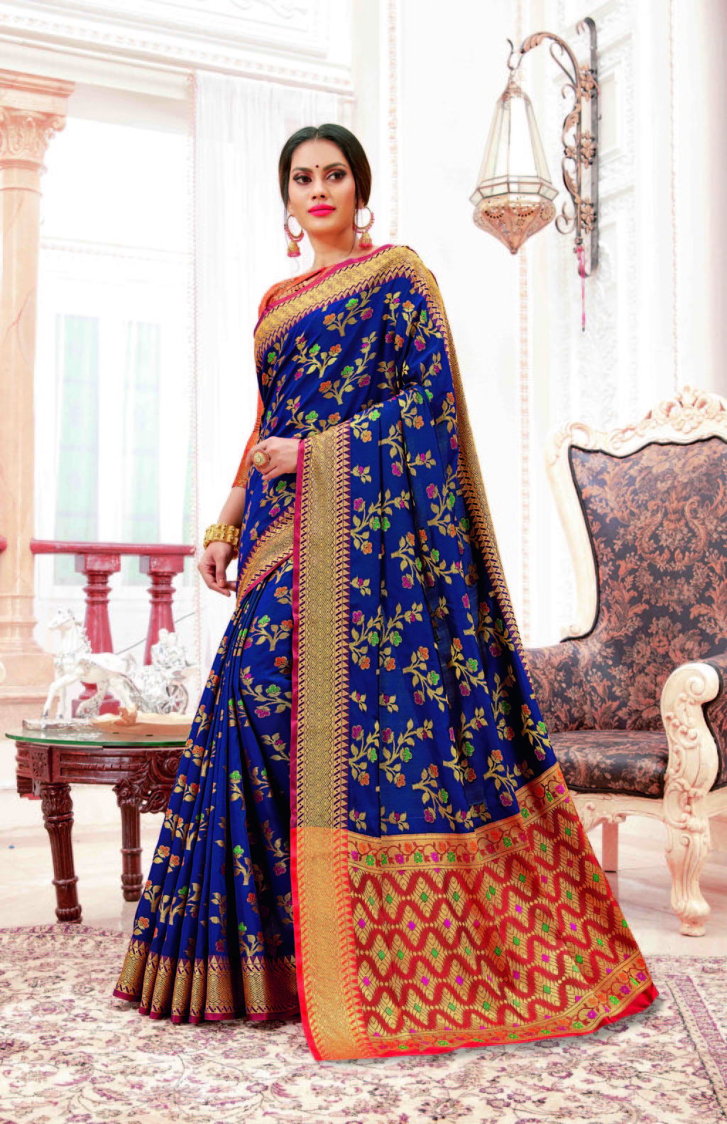 Sangam Purva Heavy Latest Designer Fancy Wedding Wear Banarsi Silk Printed Sarees Collection
