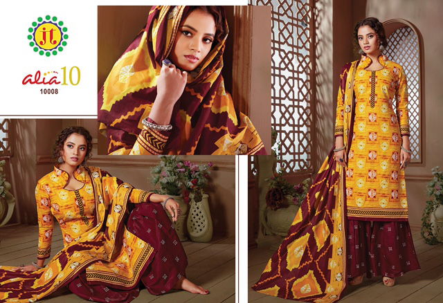 Jt Alia 10 Latest Fancy Regular wear Pure Cotton Printed Dress Material