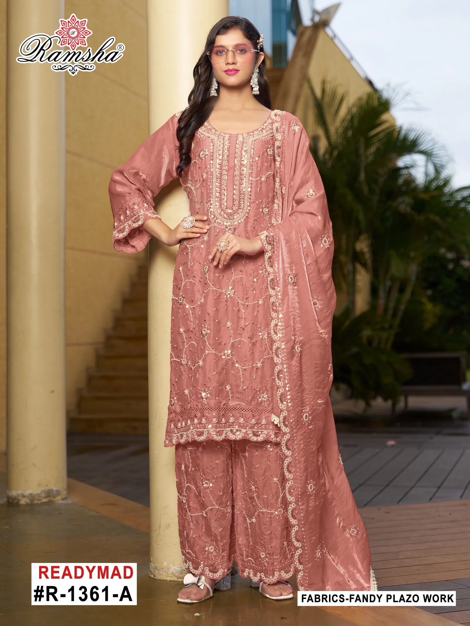 R 1361 Nx By Ramsha Fandy Pakistani Readymade Suits Suppliers In India