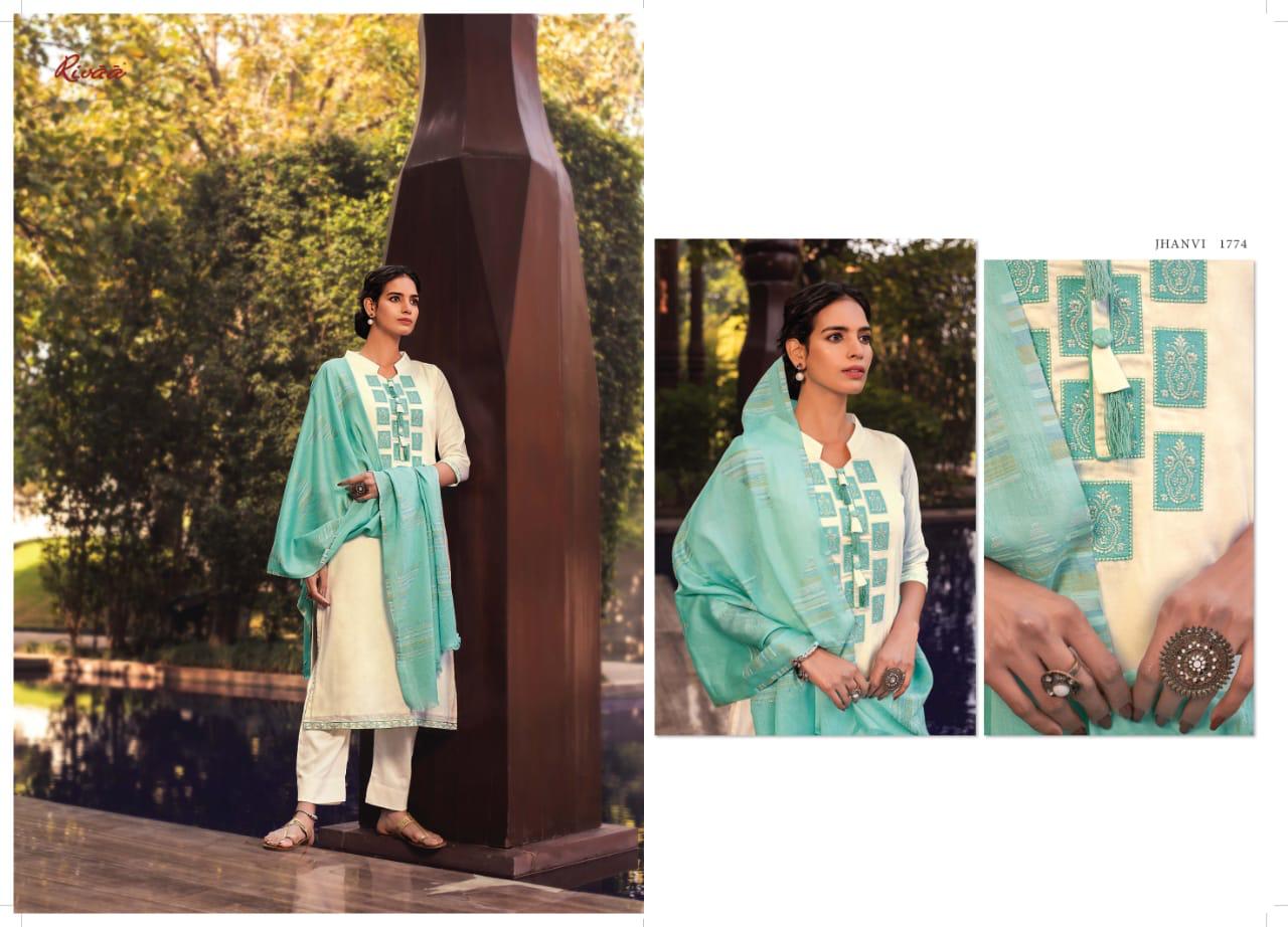 RIVAA JHANVI Latest Fancy Designer Heavy Casual Wear Jam Stain Embroidery Work Salwar Suit Collection