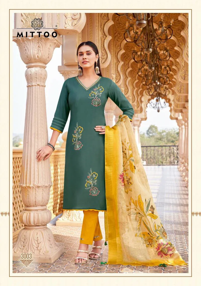 Aayushi By Mittoo Viscose Silk Kurti With Bottom Dupatta Wholesale Online