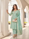 Antra By Aanchi Shimmer Jacquard Kurti With Bottom Dupatta Wholesale Price In Surat