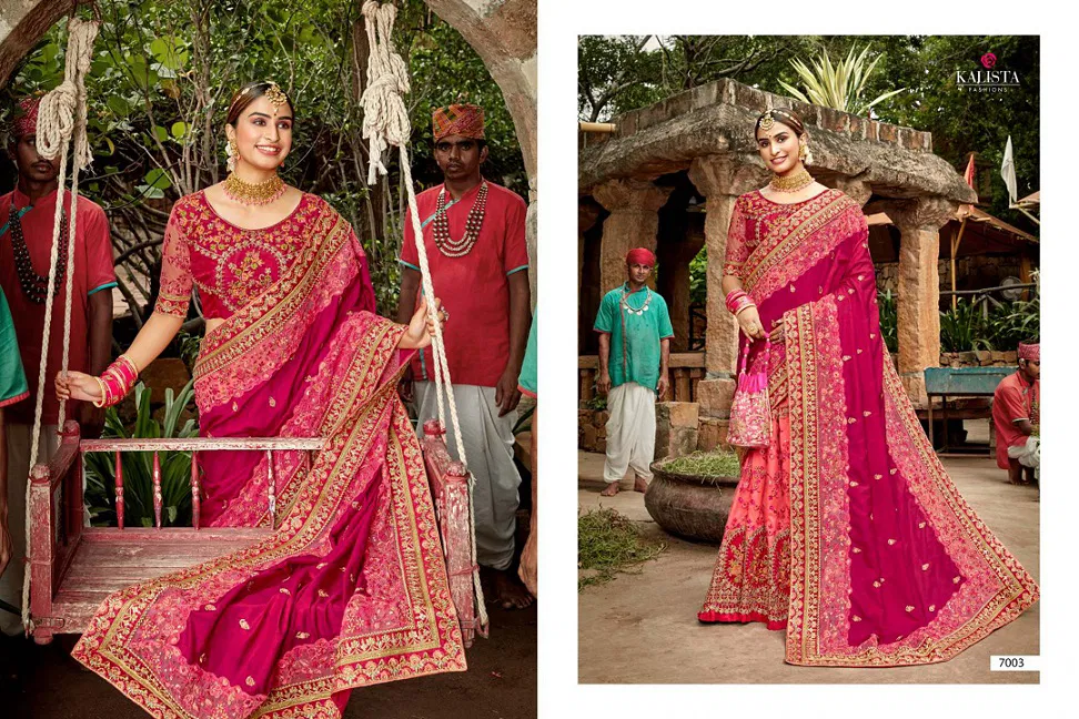 Kalista Khwaab 17 Wedding Wear Embroidery worked Latest Designer Heavy Saree Collection
