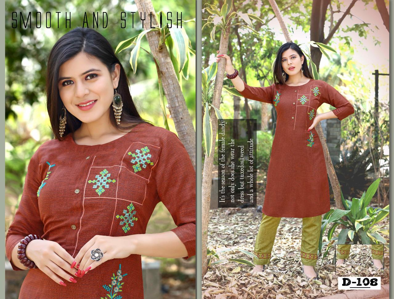 Trendy Pearl Latest Fancy Designer Ethnic Wear Embroidery Rayon Kurti With Bottom Collection
