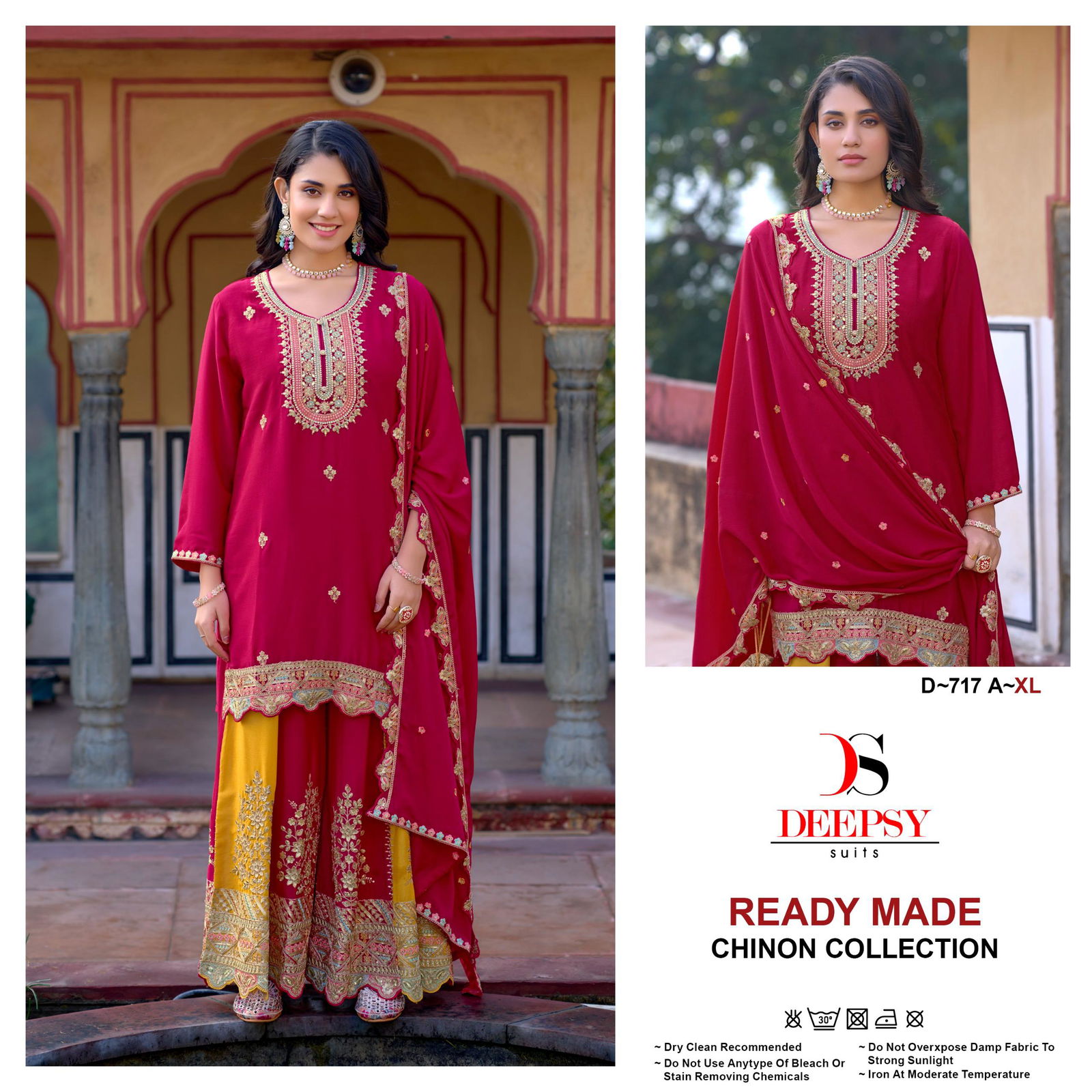 Deepsy D 717 A To D Chinon Pakistani Readymade Suits Orders In India