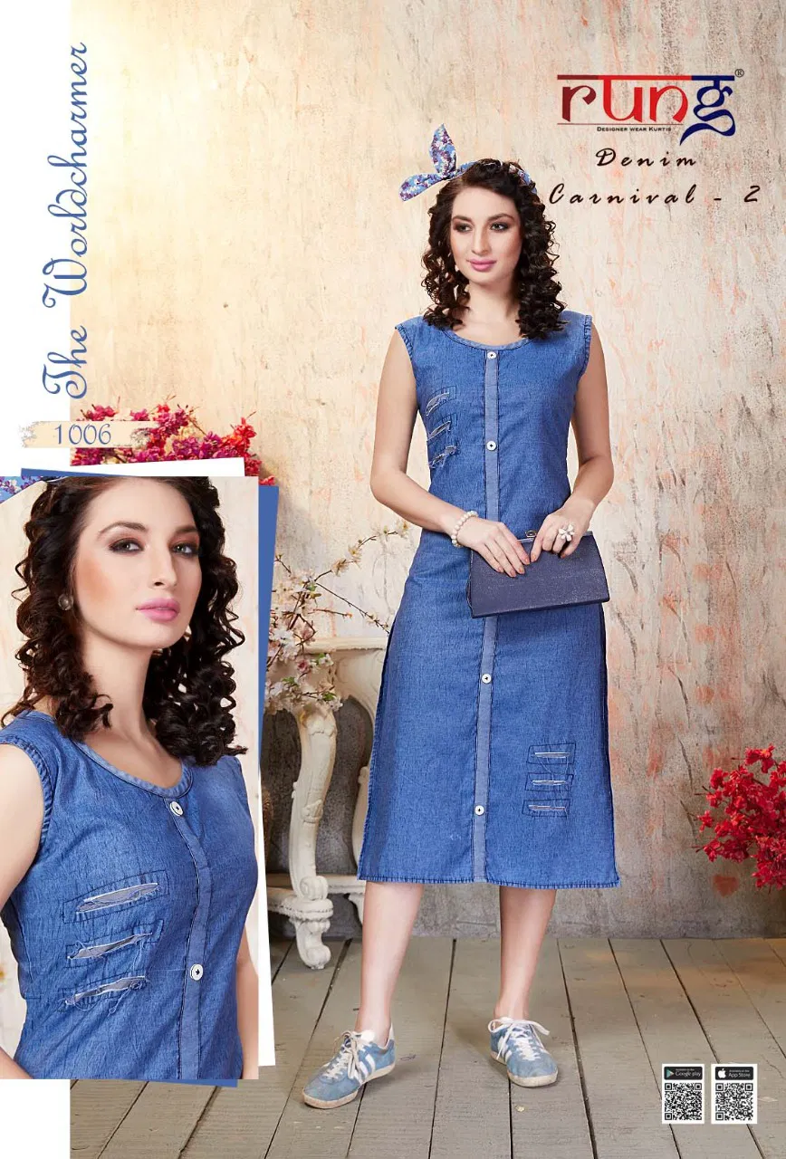 RUNG DENIM CARNIVAL VOL-2 Latest Designer Fancy Festive Wear Heavy Denim Kurtis Collection