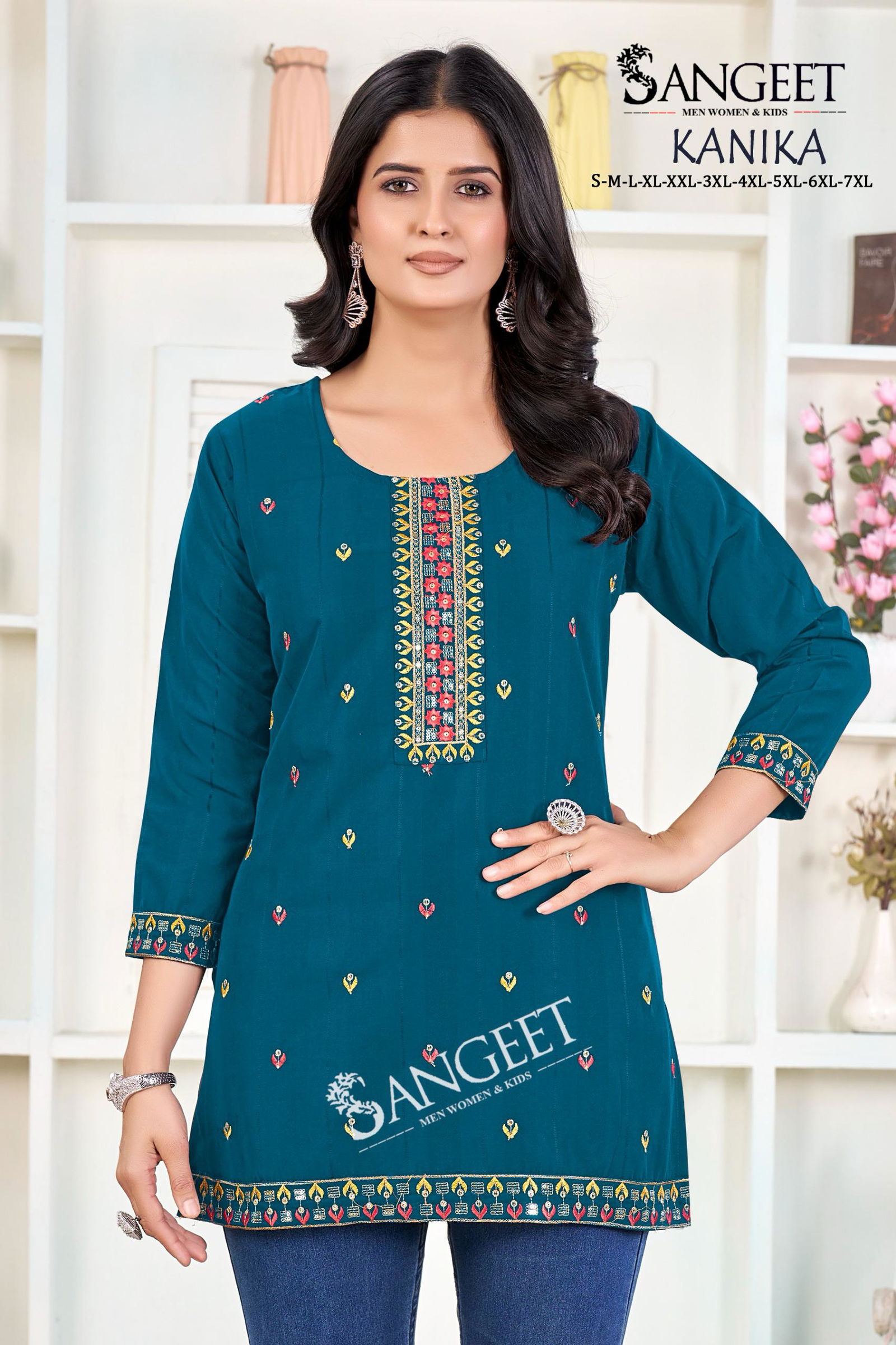 Kanika By Sangeet Heavy Rayon Embroidery Designer Kurti Suppliers In India
