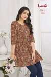 Zara Vol 7 By Laado Cotton Printed Surat Ladies Tunic Top Wholesale Market