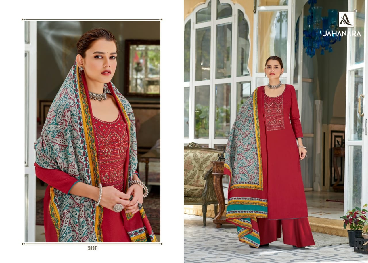 Alok Jahanara Latest Fancy Designer Heavy Casual Wear Pure Jam Cotton Festive Wear Dress Material Collection
