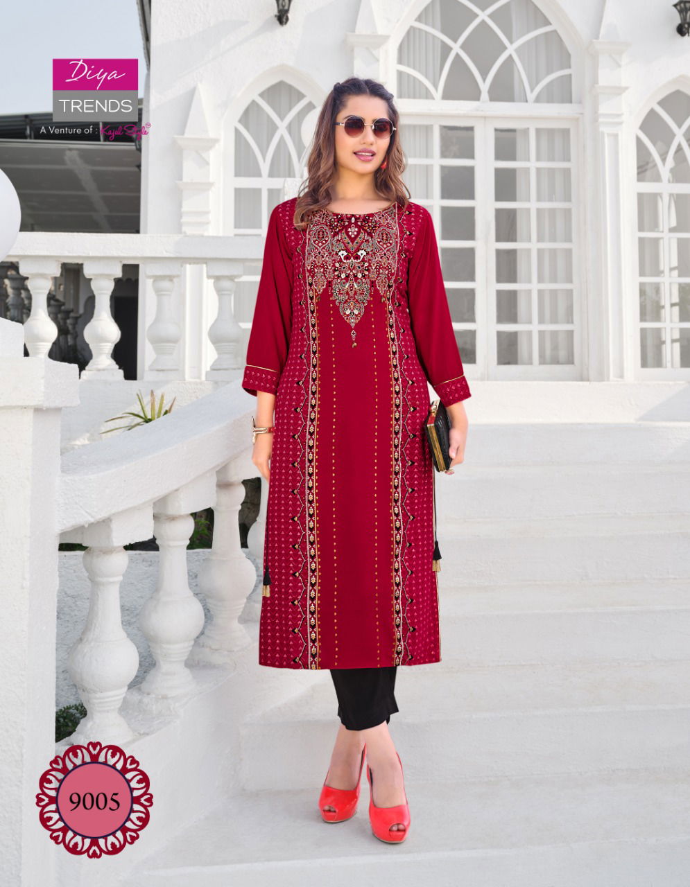Gardencity 9 Latest Fancy Ethnic Wear Printed Designer Rayon Kurti Collection
