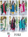 Janki By Blue Hills Rayon Embroidery Wholesale Kurti With Bottom Dupatta In India
