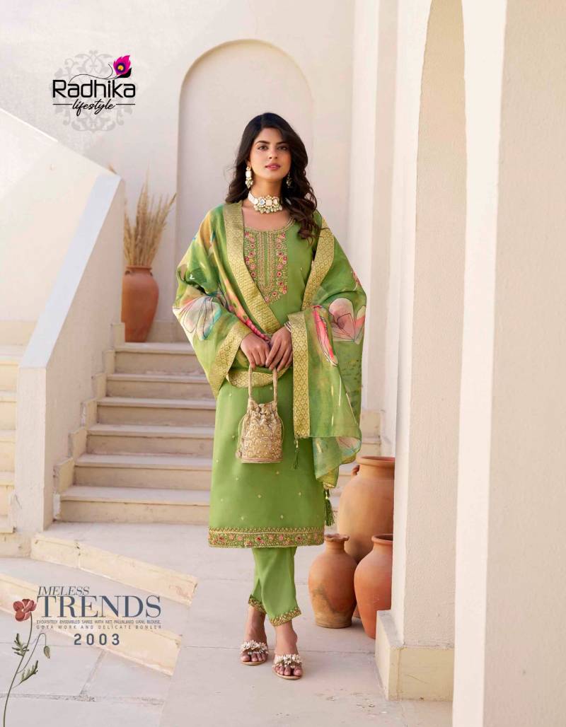 Albeli Vol 2 By Radhika Shimmer Kurti With Bottom Dupatta Orders In India
