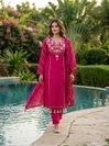KF 4108 Kalaai Roman Silk Embroidery Kurti With Bottom Dupatta
