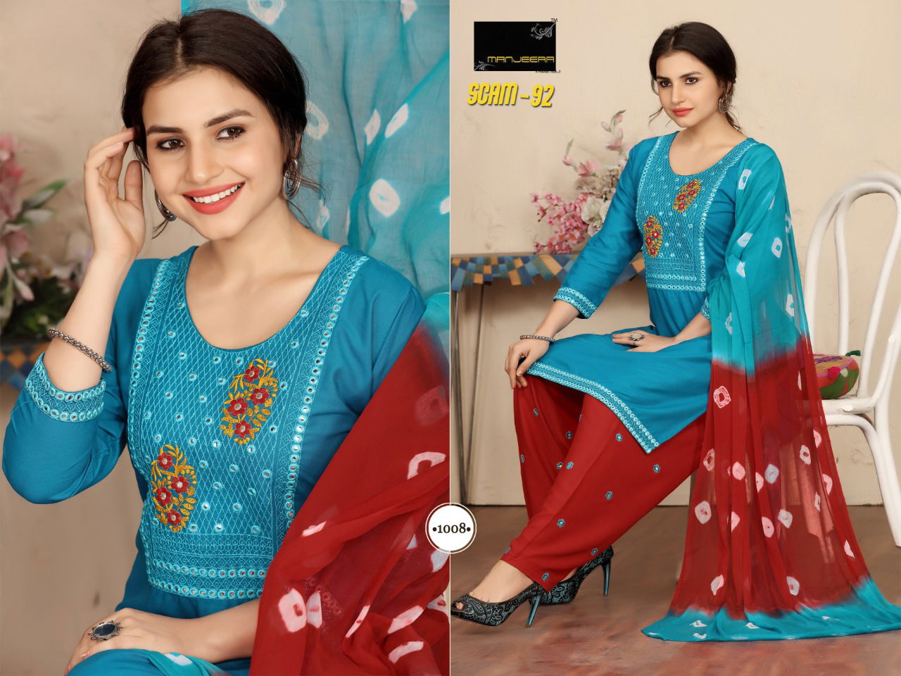Scam 1992 Latest Fancy Designer Rayon Patiyala Ready Made Dress Collection

