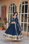 KA 1135 Faux Blooming Designer Gown With Dupatta Suppliers In India