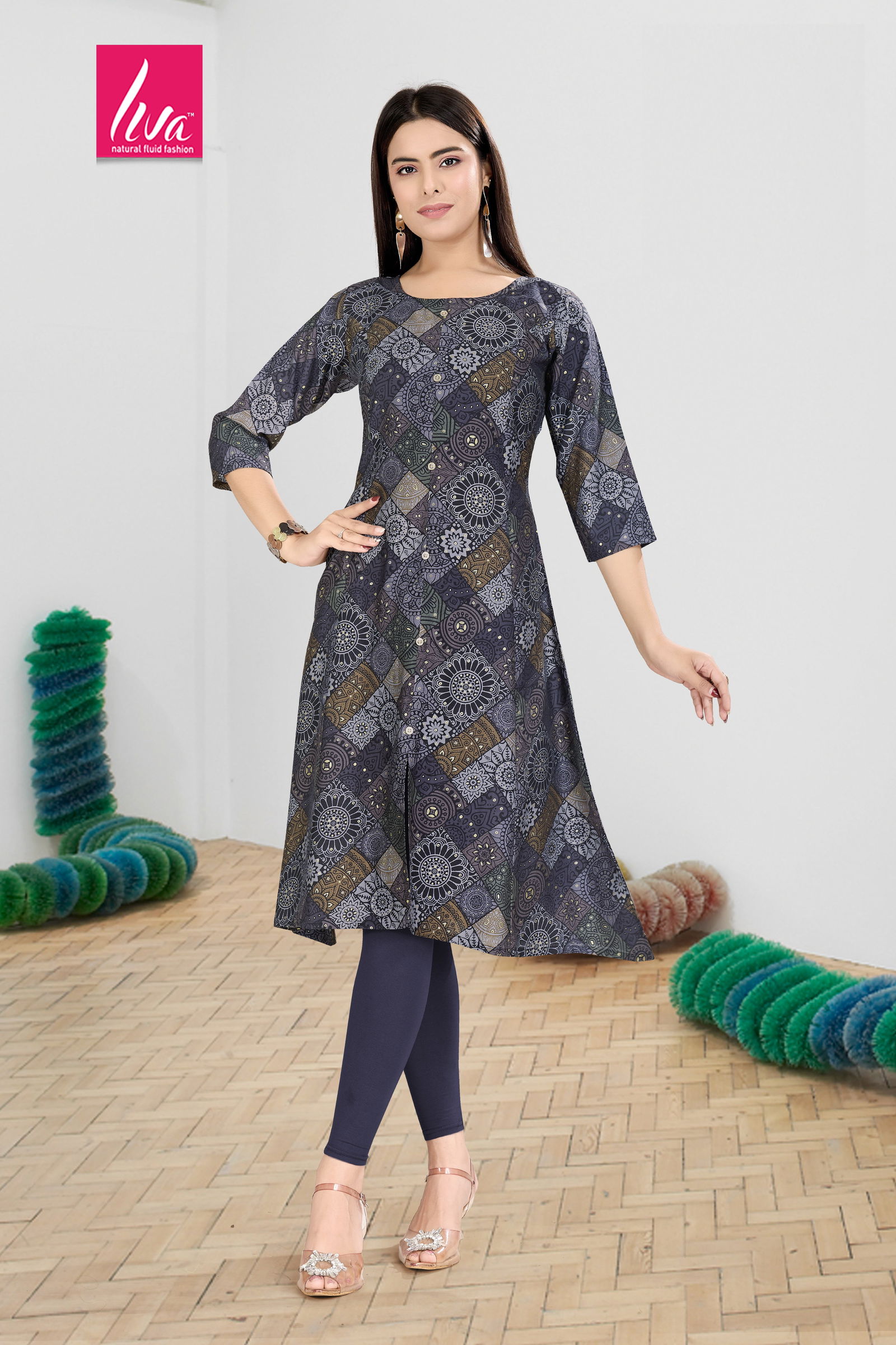 Princess Stylish Chanderi Foil Printed Kurti Wholesale Price In Surat