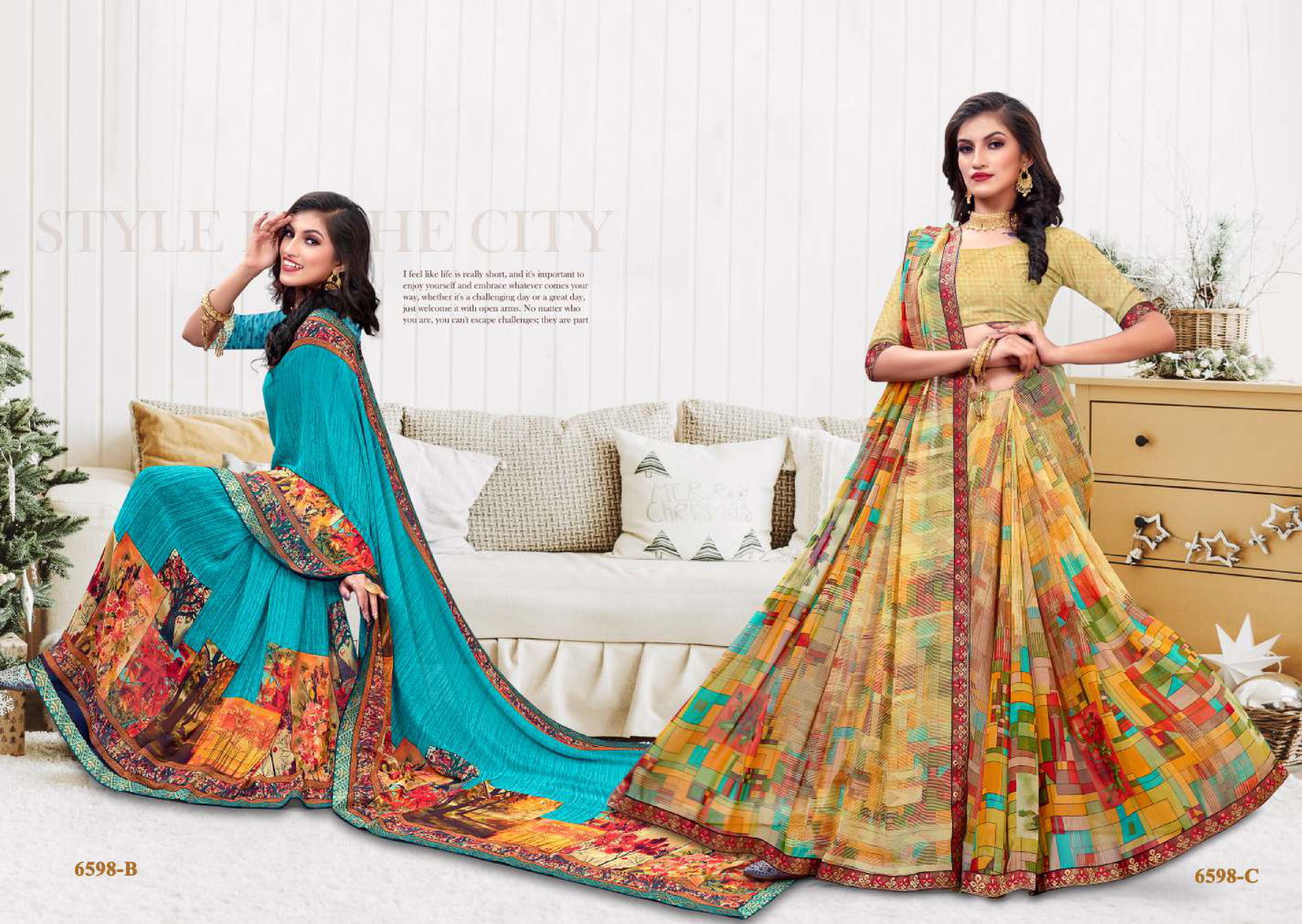Seosons 2 Latest Fancy Regular Wear Weightless georgette Printed Sarees Collection
