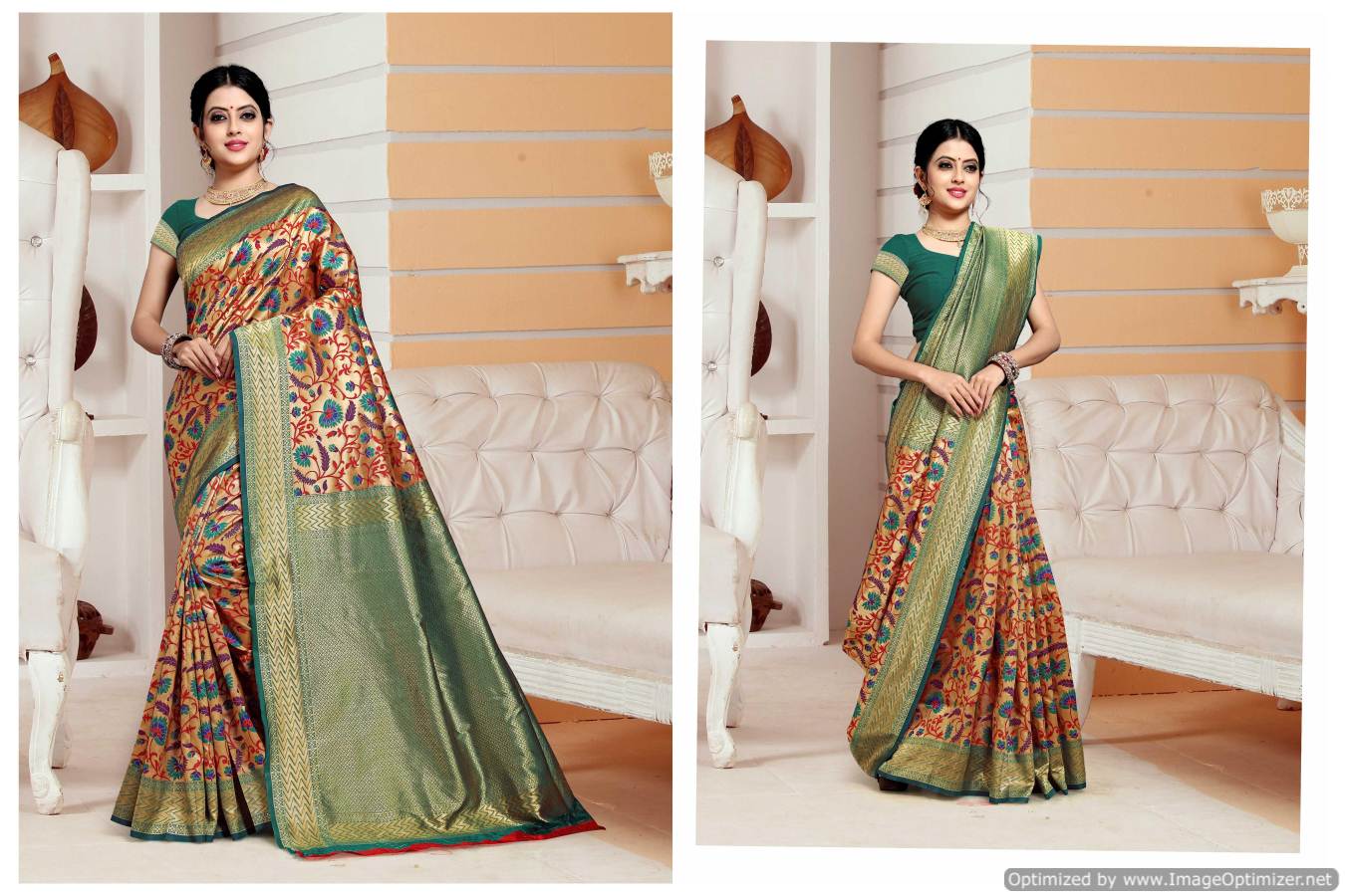 Heavy Designer Rich Look Party Wear Bridal Meenakari Worked Mysore Silk Saree Collection  