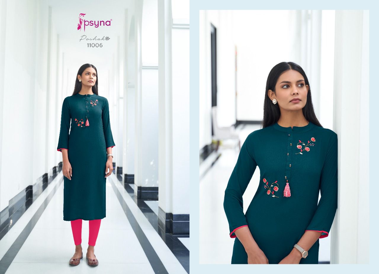 Psyna Poshak 11 New Designer Ethnic Wear Rayon Latest Kurti Collection