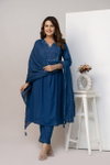 Naisha K 335 Cotton Embroidered Work Kurti With Pant Dupatta Suppliers In India
