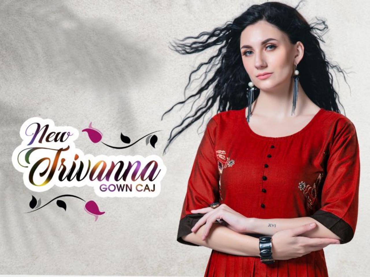 Beauty Queen New Jrivanna Latest Fancy Wear Rayon Anarkali Long Kurti Collection