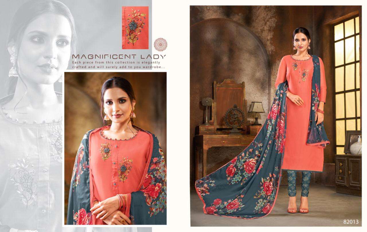 Kapil Spring Vol 5 Latest Designer Heavy Modal Cotton Hand Work Dress Material Collection With Chiffon Four Sided Lace Dupatta 