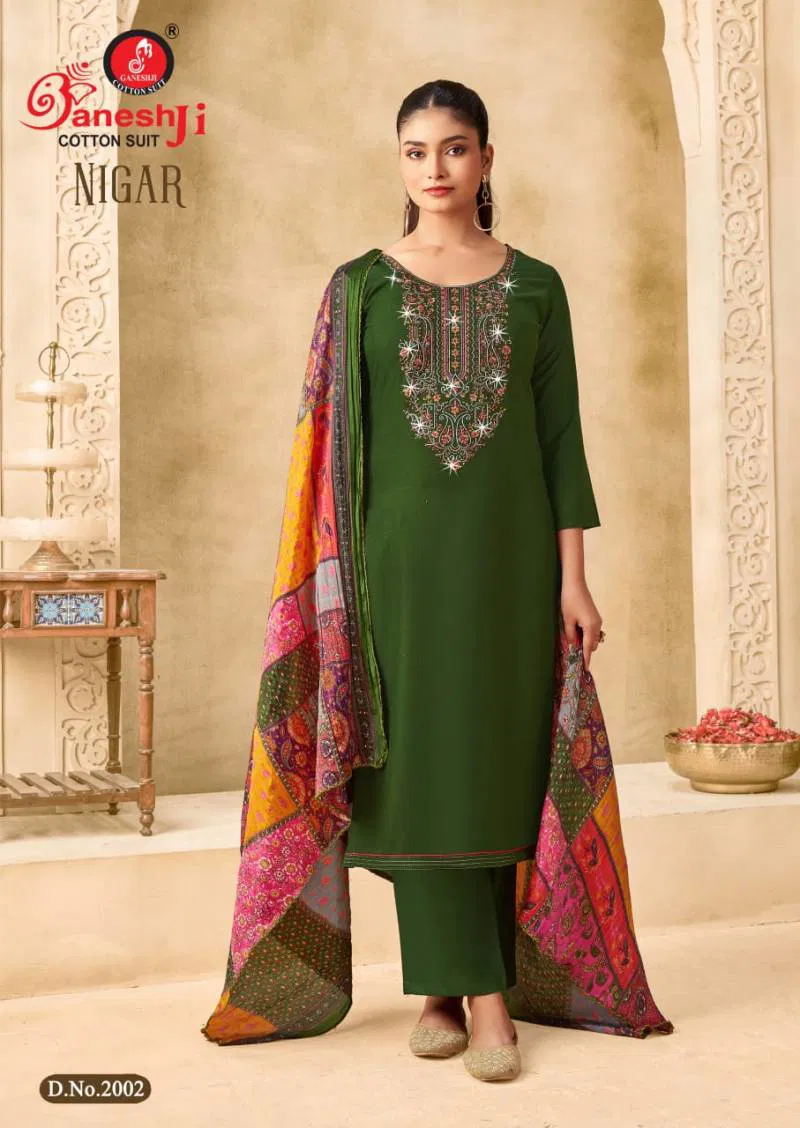 Nigar Vol 02 By Ganeshji Cotton Printed Dress Material Wholesale Market In Surat