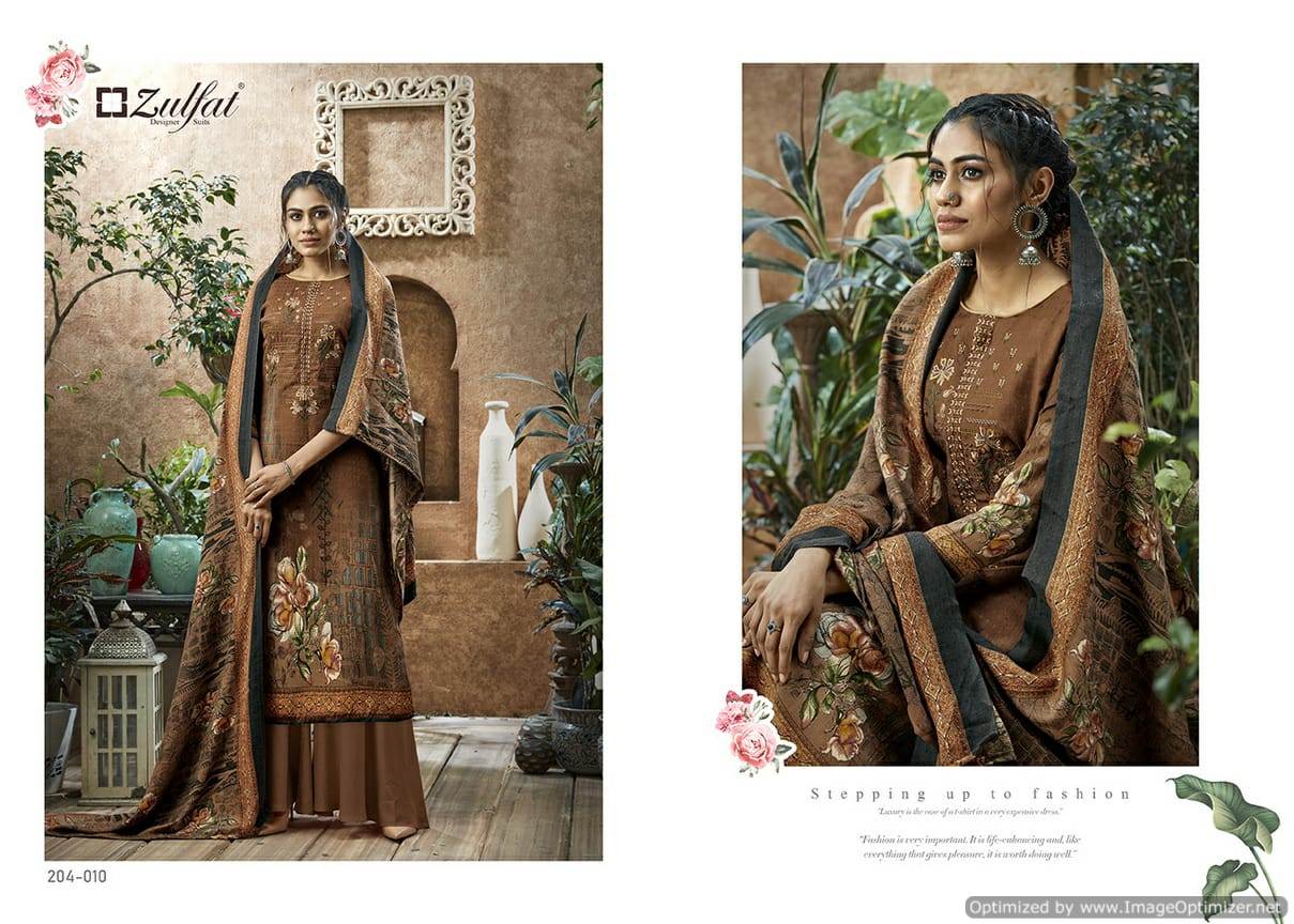 Zulfat Heenaz Latest Designer Printed Casual Wear Dress Material Collection 