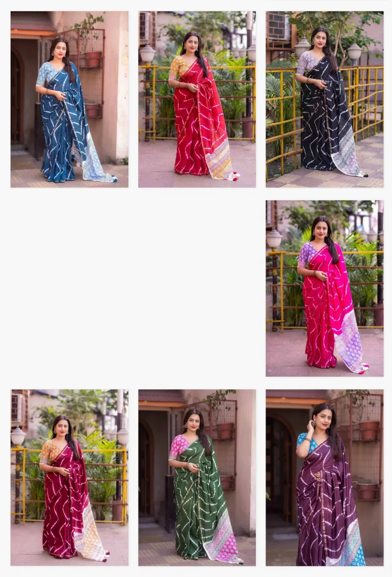 Kc 617 Festive Wear Leheriya Printed Stylish Saree Wholesale Price In Surat