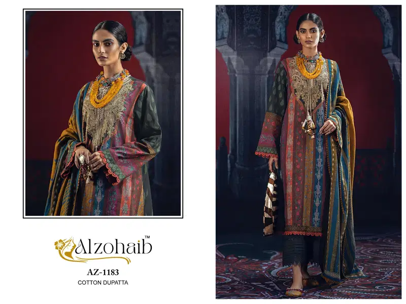 Alzohaib Az 1147 To 1185 Cotton Printed Pakistani Suits Suppliers In India
