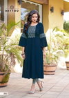 Swagat By Mittoo Naira Cut Rincle Rayon Embroidery Designer Kurtis Orders in India