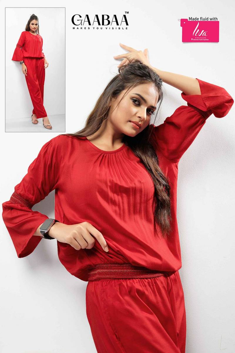 Gaabaa 889 Rayon Slub Western Top With Bottom Wholesale In Delhi