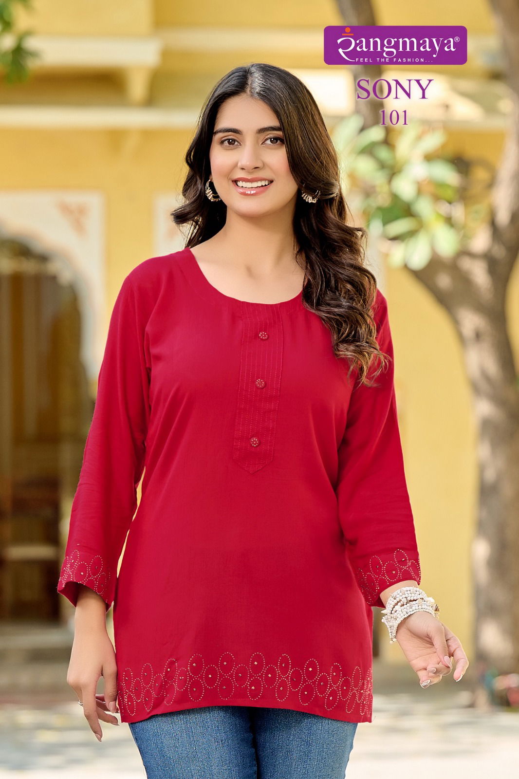 Sony By Rangmaya Vartican Tunic Ladies Top Wholesale Price In Surat
