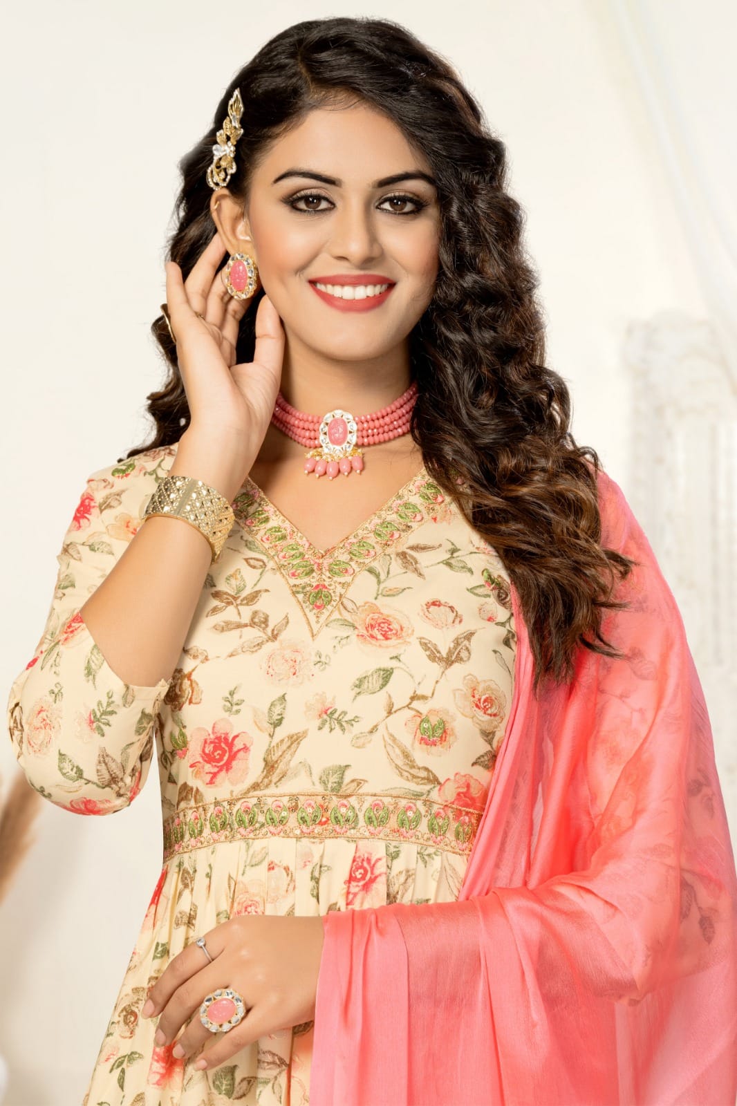 Shehnaaz By Hirwa Kurti With Bottom Dupatta Catalog