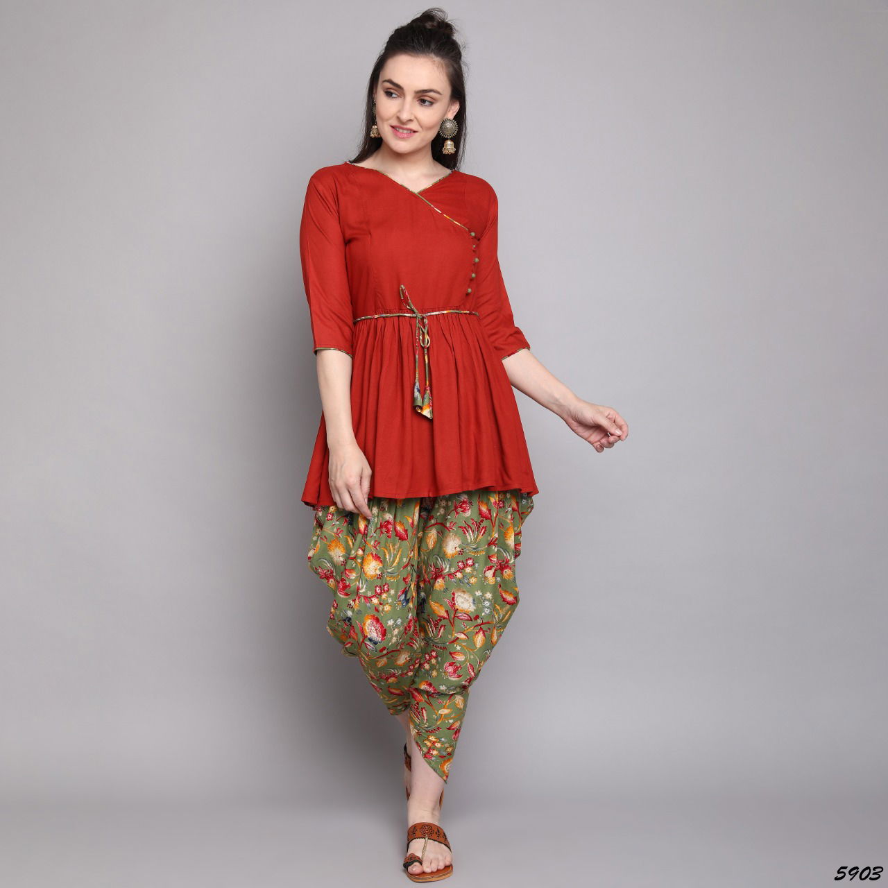 Kainat 11 Western Party Wear Rayon Printed Kurti With Dhoti Collection