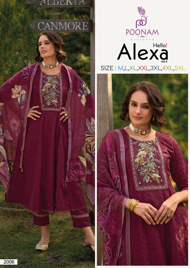 Hello Alexa Vol 2 By Poonam Anarkali Digital Printed Kurti Bottom With Dupatta Online Wholesale