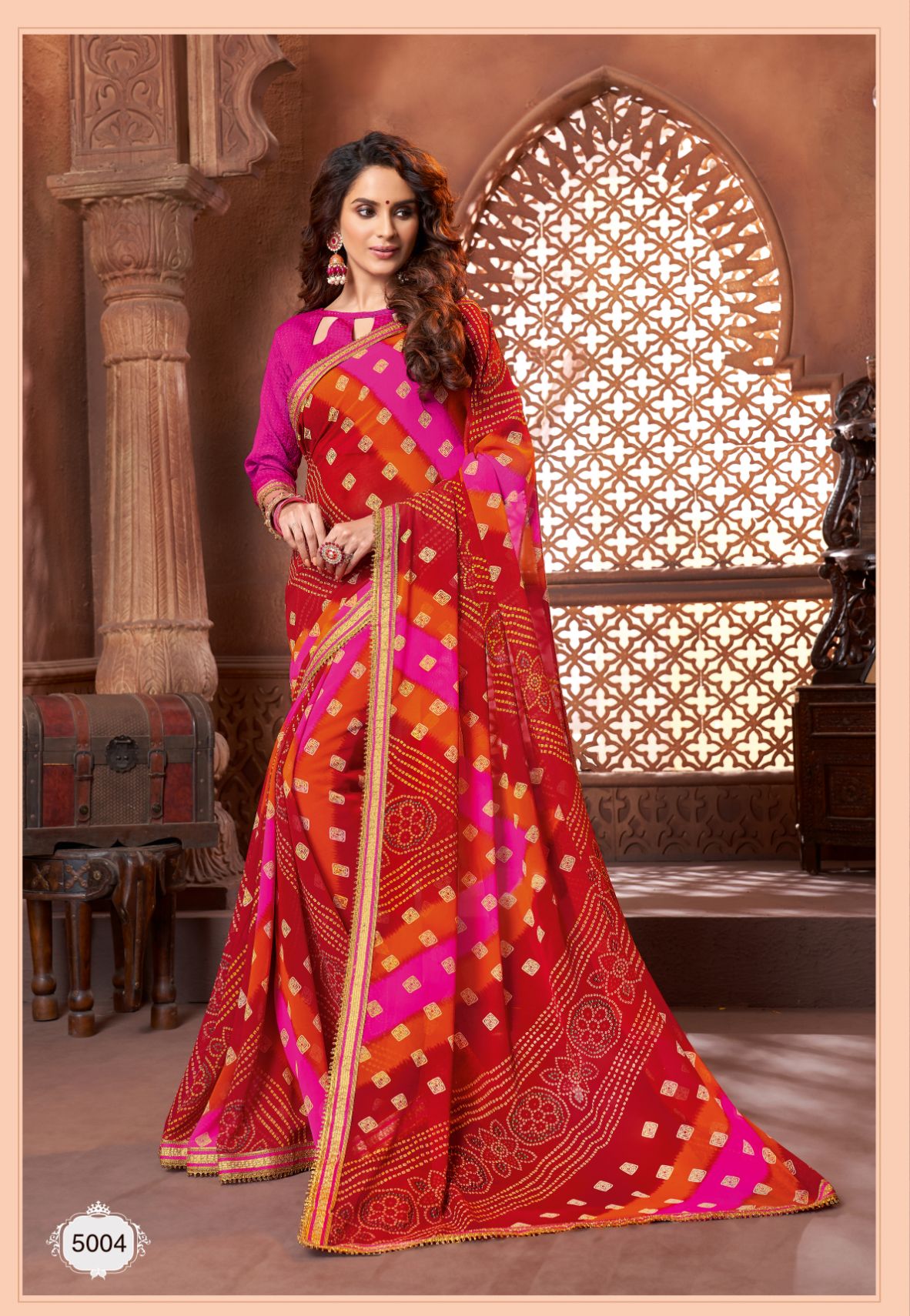 Hirva Latest Bandhani Style Designer Saree Collection 
