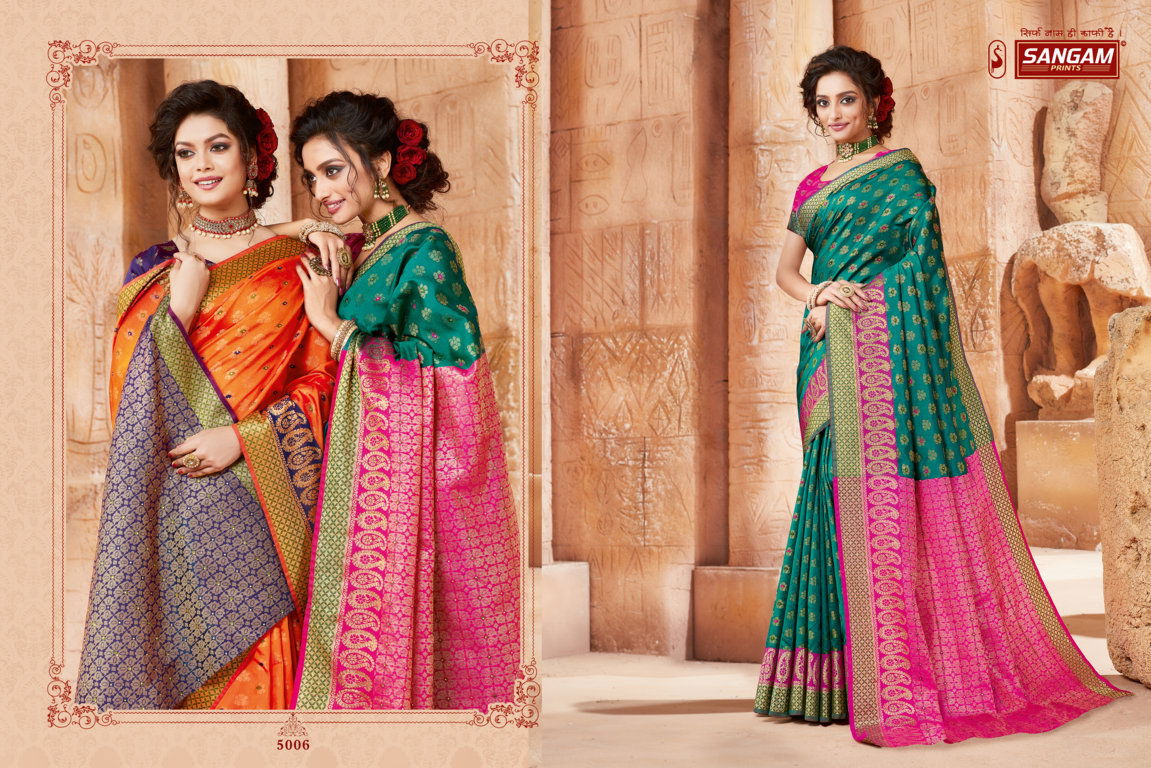Sangam Shantanam Latest Fancy Festive Wear Heavy Handloom Silk Designer Saree Collection
