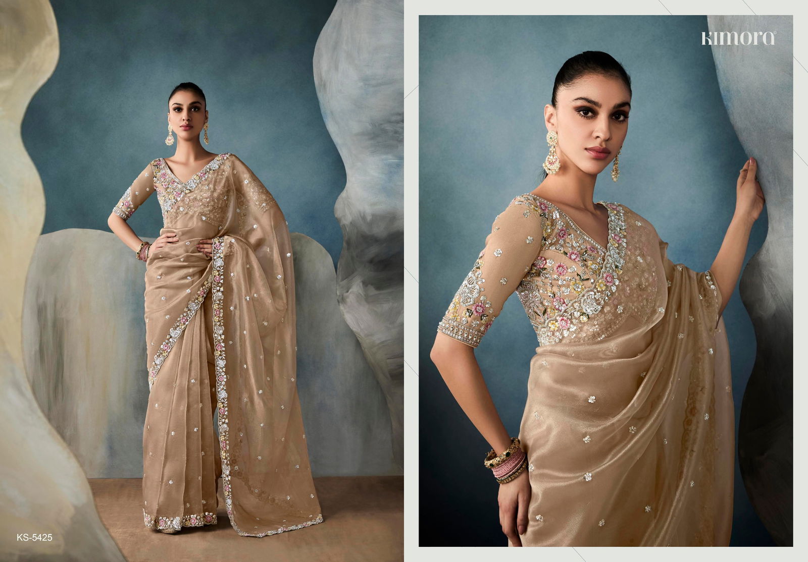 Iconic By Kimora Fancy Tissue Designer Saree Suppliers In India