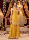 Kf 2116 Kalaai Fendy Satin Kurti With Bottom Dupatta
