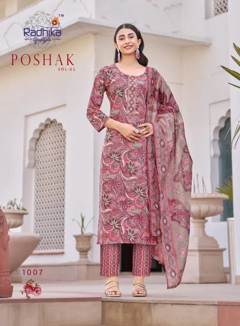 Poshak Vol 1 By Radhika Cotton Printed Readymade Suits Wholesale Suppliers In India