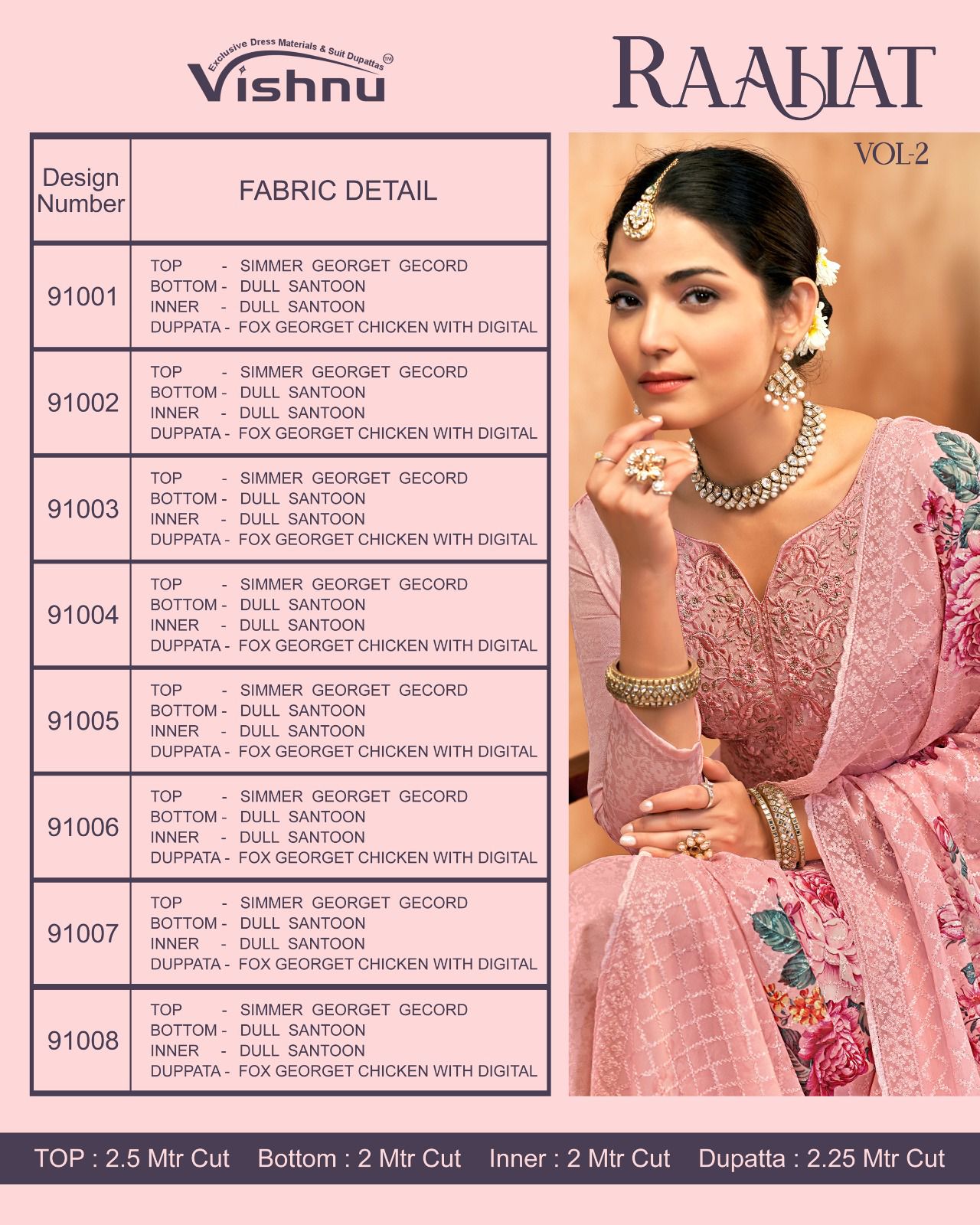 Raahat Vol 2 By Vishnu Georgette Surat Dress Material Wholesale Market
