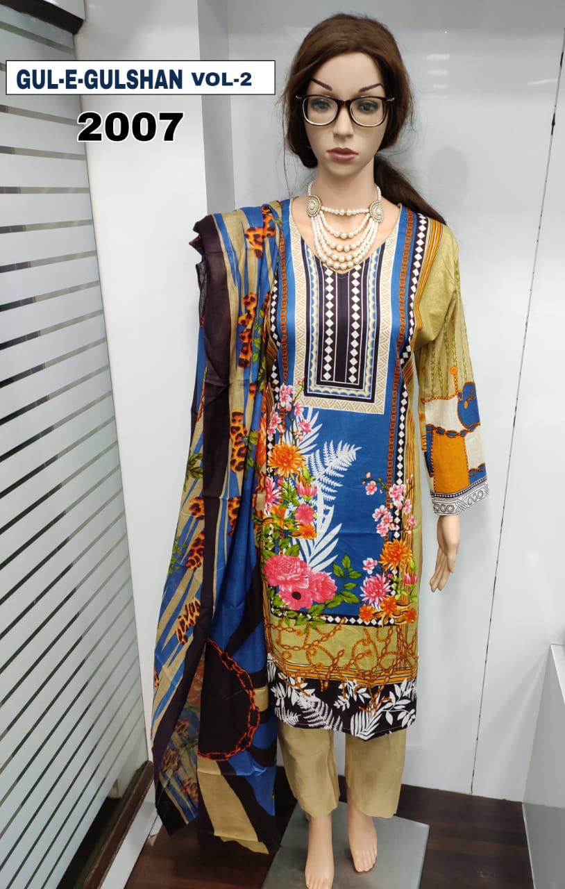 Gul E Gulshan Vol 2 Latest Designer Printed Pure Lawn Cotton Ready Made Salwar Suit Collection 