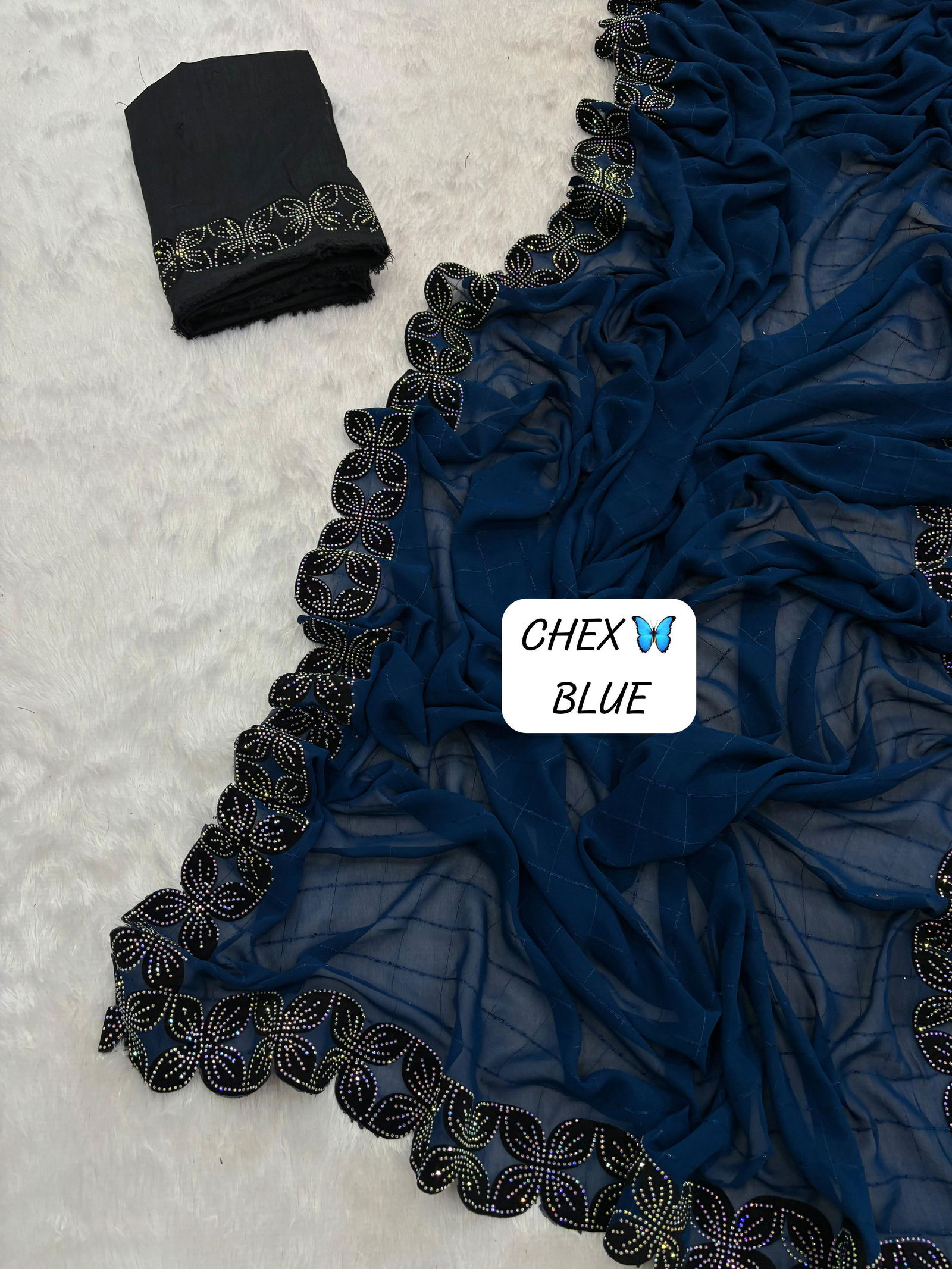 Chex Jk Designer Cutwork Border With Jarkan Diamond Party Wear Sarees Wholesale Price In Surat
