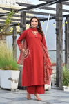 Naisha K 345 Cotton Embroidery Kurti With Pant And Dupatta Bulk Orders In India