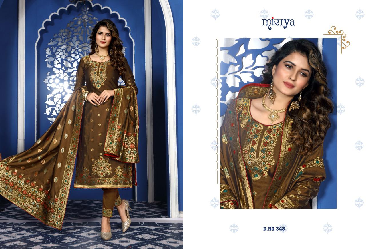 Aarav Basanti Fancy Designer Festive Wear Silk Minakari jacquard with fancy diamond Work Dress Material Collection

