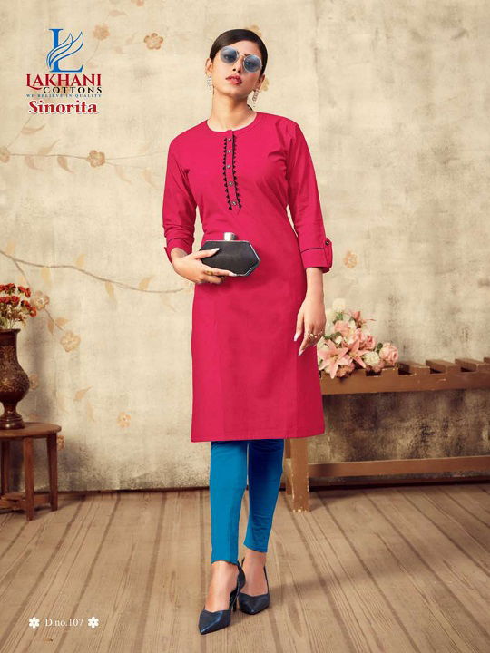 Lakhani Sinorita Pure Cotton Ready Made Designer Kurti Collection
