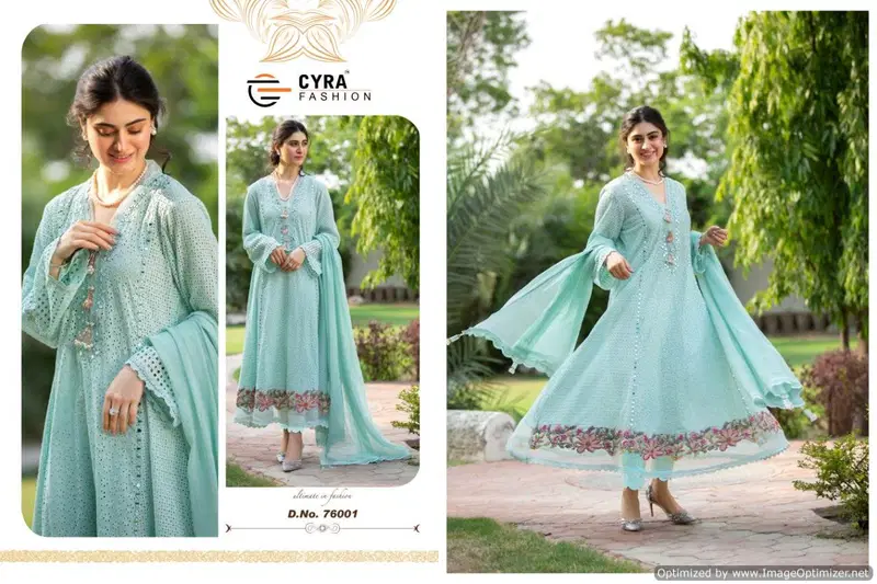 Cyra Sobia Nazir Latest Designer Heavy Embroidery Work Pakistani Salwar Suits Collection With Four Sided Lace Work Dupatta 
