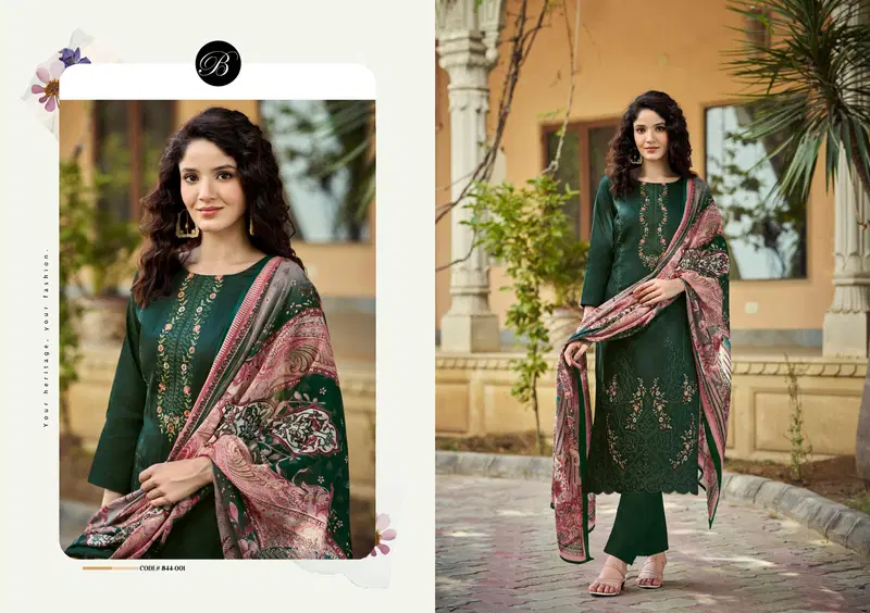 Zarqash Vol 5 By Belliza Jam Embroidery Wholesale Dress Material In India