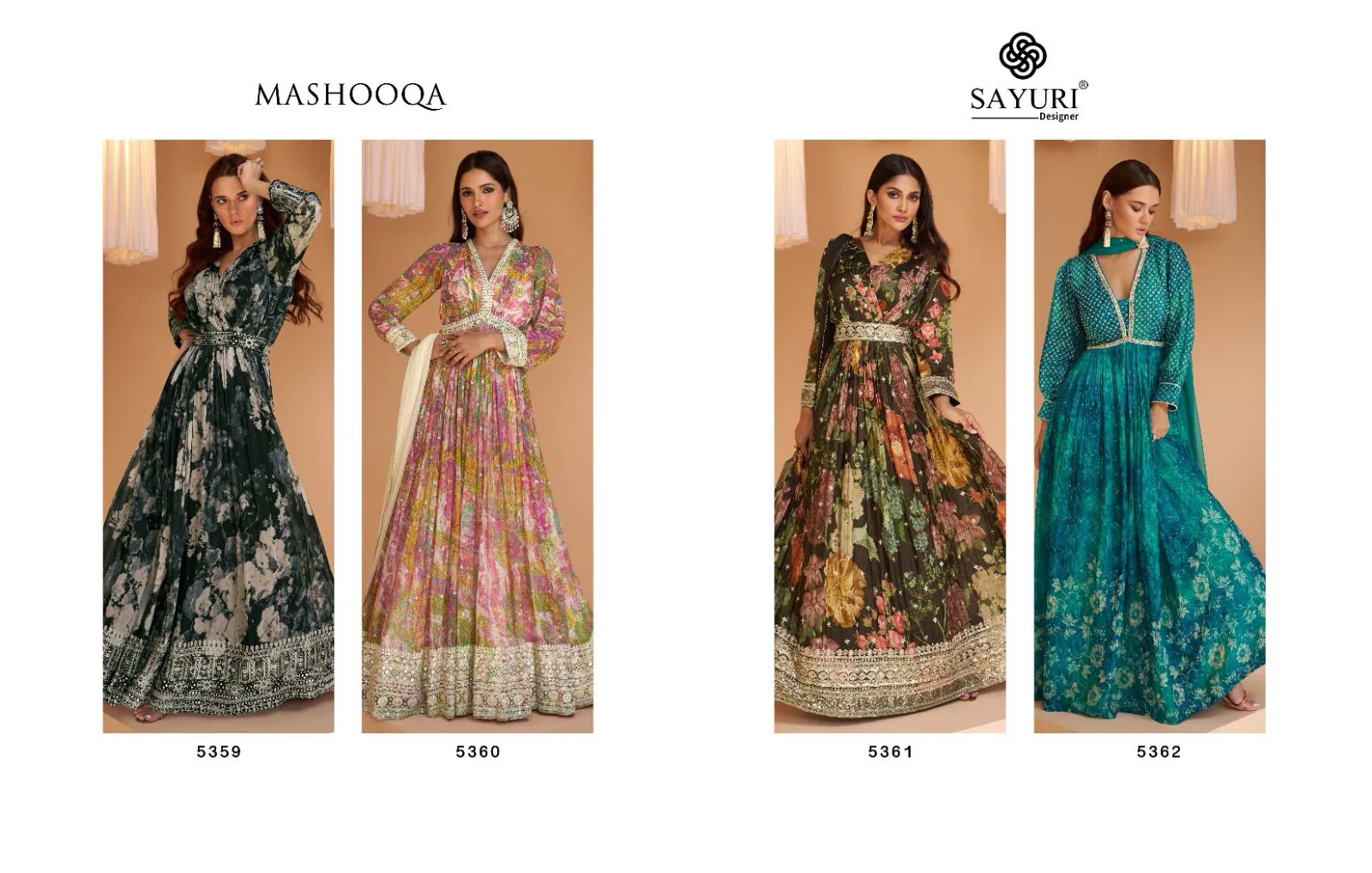 Sayuri Mashooqa Heavy Designer Real Georgette Gown Catalog
